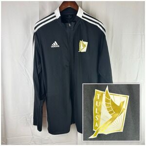 Adidas FC Tulsa Aeroready Full Zip Jacket Black Minor League Soccer USL Men's XL